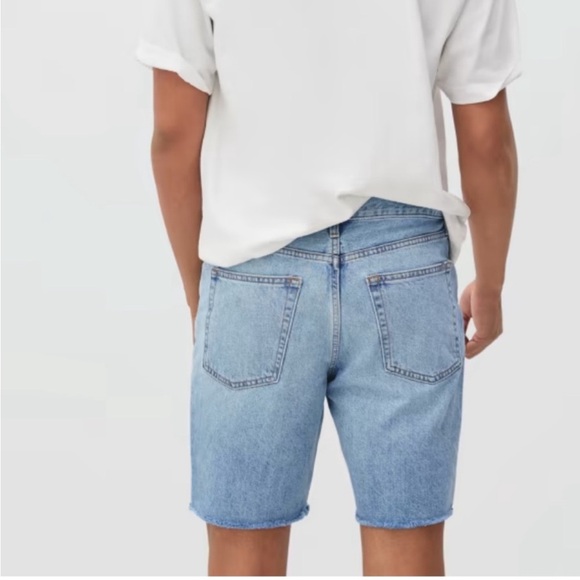 Everlane Men's Denim Cut-Off Shorts. Size 34. Buttonfly. Frayed Hems. - Picture 13 of 14